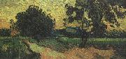 Vincent Van Gogh Landscape with thte Chateau of Auvers at Sunset nn04) Spain oil painting artist